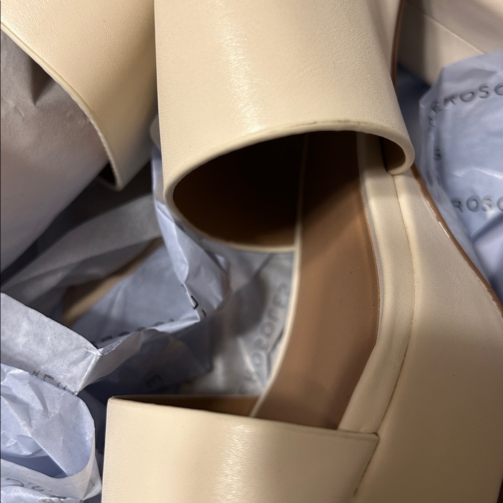 AEROSOLES Camilia eggnog faux leather platform sandals size 12 NWOT - Picture 9 of 10